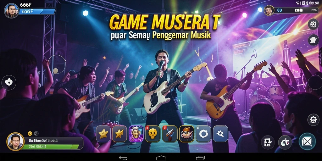 Tampilan gameplay interaktif dalam game musik 666F yang mengasyikkan.