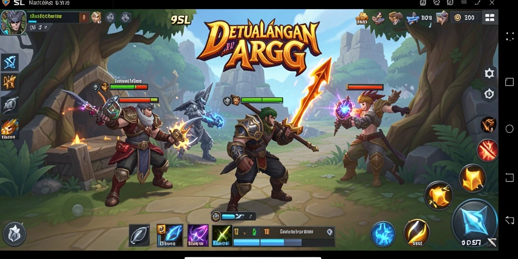Screenshot gameplay 9SL yang menunjukkan pertarungan epik dalam dunia ARPG.