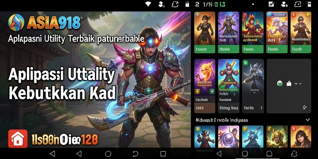 Screenshot utama ASIA918 menampilkan fitur aplikasi Utility.