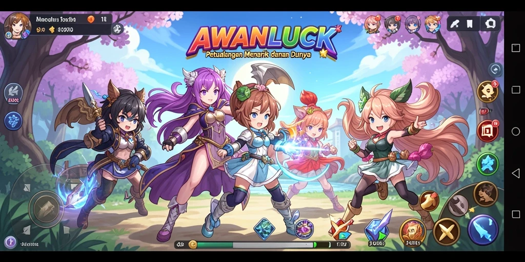 Menampilkan gameplay seru di dunia anime yang menawan.