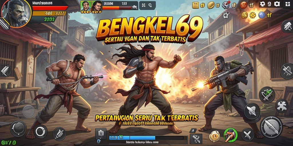 Screenshot gameplay BENGKEL69 menampilkan pertarungan intens yang sangat mendebarkan.