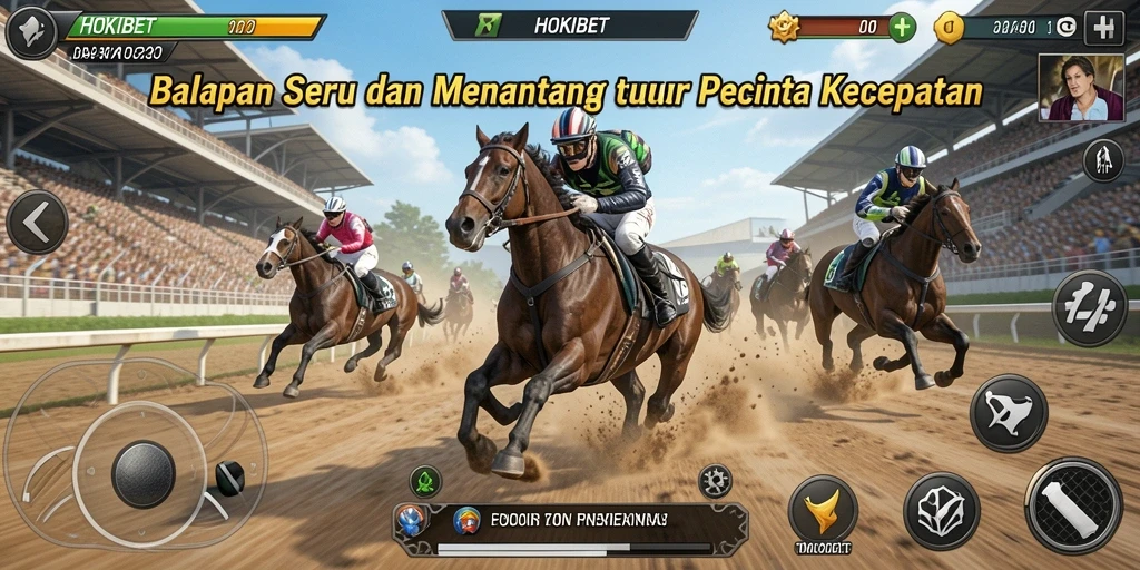 Tampilan menarik dari gameplay balapan HOKIBET yang mendebarkan.