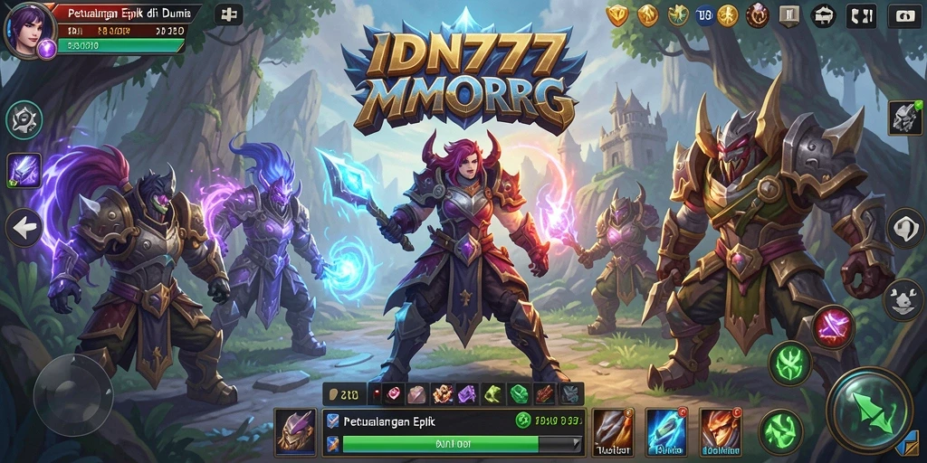 Screenshot IDN777 menampilkan aksi pertempuran seru dalam dunia MMORPG.