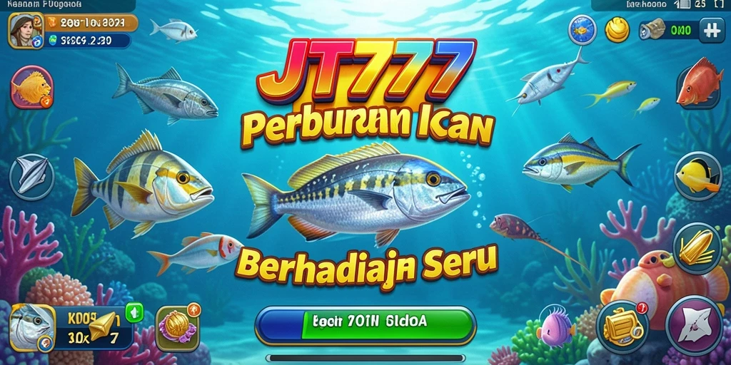 Screenshot utama JT777 menampilkan aksi seru dalam tembak ikan.