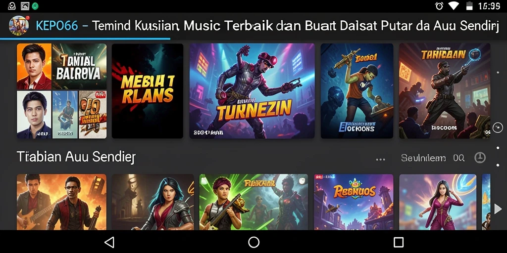 Screenshot KEPO66 menampilkan pengguna menikmati musik dengan antarmuka yang menarik.