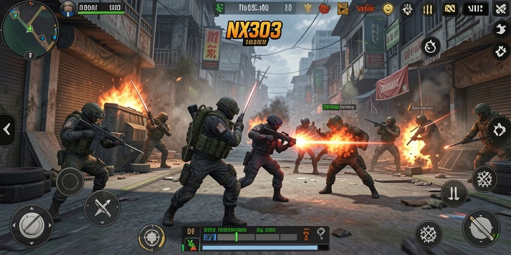 Tampilan gameplay strategi seru dan mendebarkan di NX303.