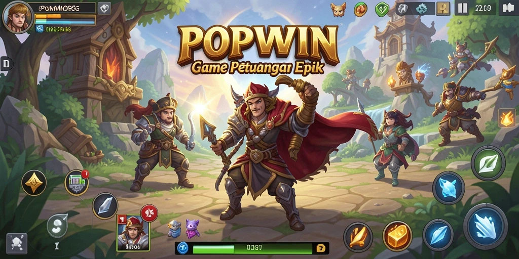 Screenshot gameplay MMORPG POPWIN yang menampilkan petualangan seru.