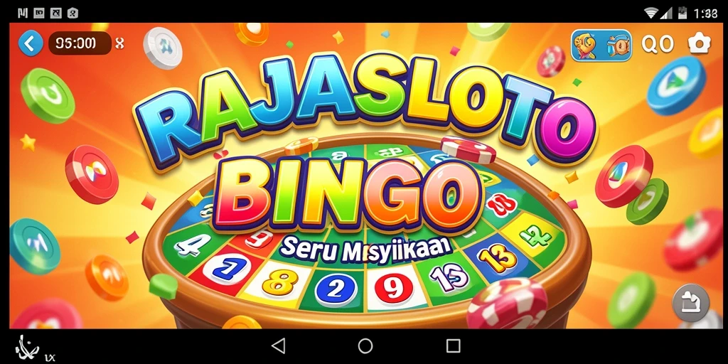 Tampilan utama RAJASLOTO dengan gameplay Bingo yang seru.