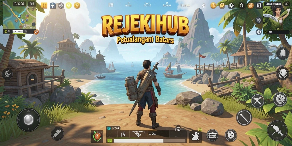 Tangkapan layar menunjukkan aksi menakjubkan dalam dunia terbuka REJEKIHUB.